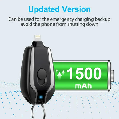 Mini Portable iPhone/Android Battery Charger 1500mAh