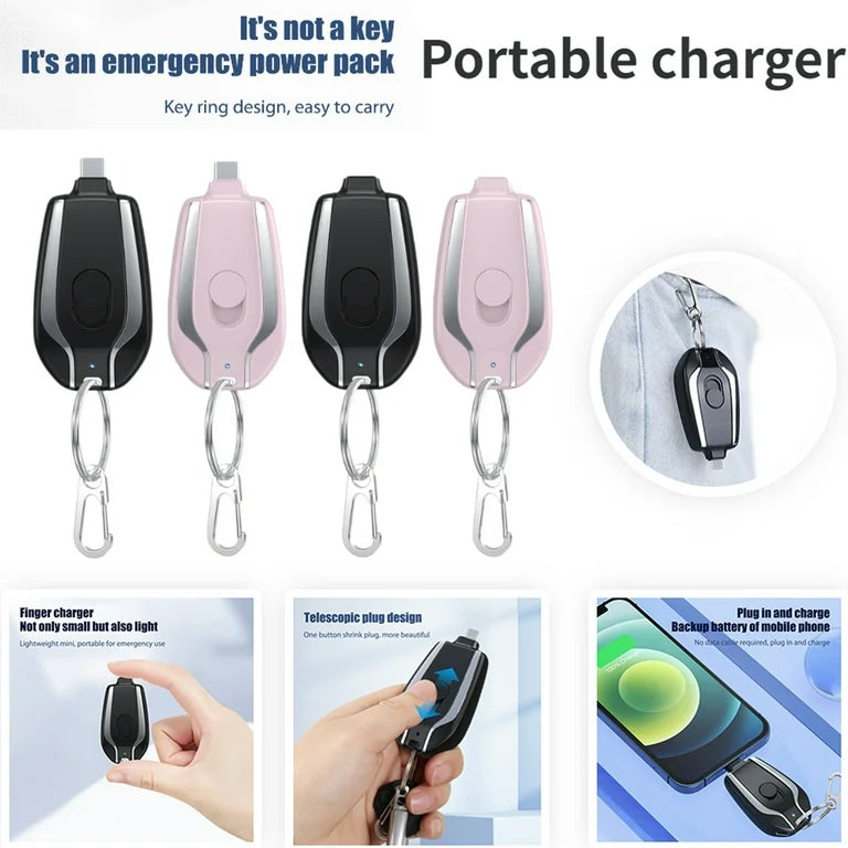 Mini Portable iPhone/Android Battery Charger 1500mAh